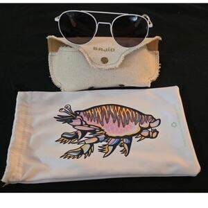 Bajio Tionia White Gloss wire sun glasses polarized NWT polycarbonate lense